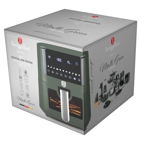 Air Fryer Frytkownica Beztłuszczowa 8L BerlingerHaus BH-9710 Matte Green