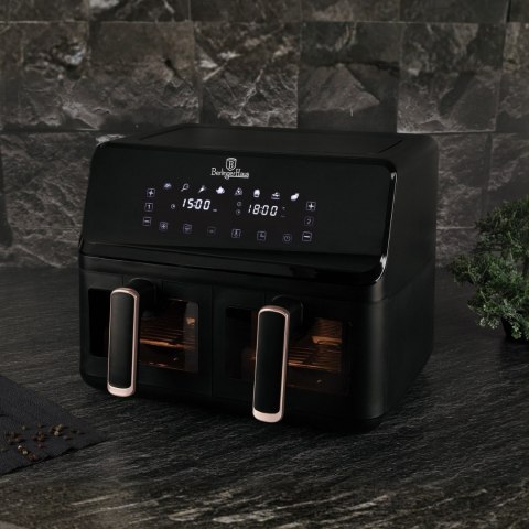 Air Fryer Frytkownica beztłuszczowa z podwójnym koszem 4,1L+4,1L BerlingerHaus BH-9469 Black Rose