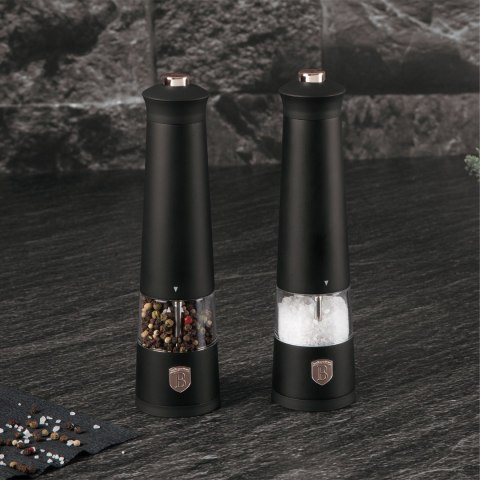 Elektryczne młynki 2 szt do pieprzu i soli BerlingerHaus Black Rose BH-9499